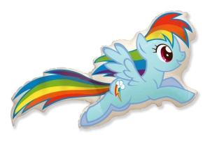 BALON FLEXMETAL RAINBOW DASH MY LITTLE PONY BŁĘKITNY 24'' 61cm