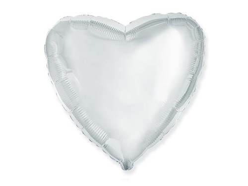 BALON SERCE SREBRNY 18'' 46cm