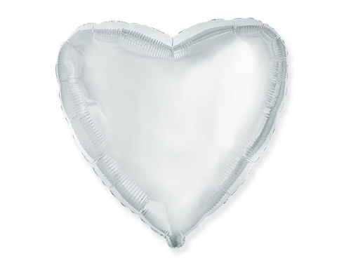 BALON SERCE SREBRNY 30'' 75cm