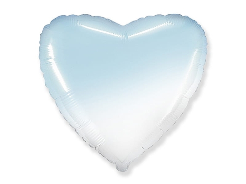 BALON SERCE GRADIENT BIAŁO-BŁĘKIT 18'' 46cm