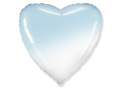 BALON SERCE GRADIENT BIAŁO-BŁĘKIT 30'' 75cm