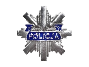 ODZNAKA POLICJA METALOWA SREBRNA 5x5cm