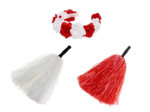 ZESTAW KIBICA BIAŁO-CZERWONY 3el