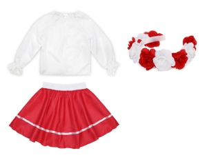 ZESTAW NARODOWY BIAŁO-CZERWONY 116-128 3el