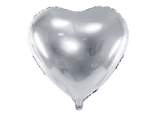 BALON SERCE SREBRNY 18'' 45cm