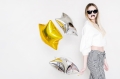 BALON GWIAZDKA SREBRNY 19'' 48cm