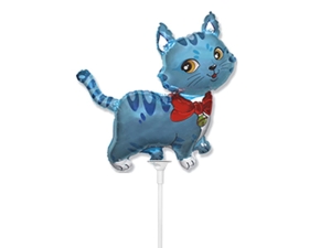 BALON FLEXMETAL KOTEK NIEBIESKI 14'' 36cm