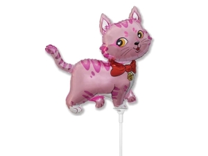 BALON FLEXMETAL KOTEK RÓŻOWY 14'' 36cm