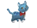 BALON KOTEK NIEBIESKI 14'' 36cm + PATYK