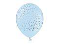 BALON BŁĘKITNY KROPKI SREBRNE 30cm 1szt