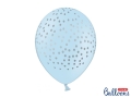 BALON BŁĘKITNY KROPKI SREBRNE 30cm 1szt