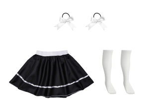 ZESTAW GALOWY BIAŁO-CZARNY 110-122 4el