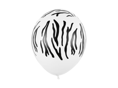 BALON BIAŁY ZEBRA 30cm 1szt