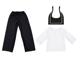 ZESTAW GALOWY BIAŁO-CZARNY 116-128 3el