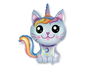 BALON FLEXMETAL KOTEK JEDNOROŻEC BŁĘKITNY 24'' 61cm