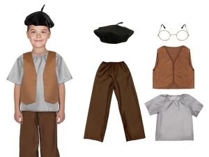 ZESTAW DZIADEK BRĄZOWO-SZARY 116-128 5el