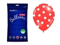 BALONY CZERWONE KROPKI BIAŁE 30cm 50szt