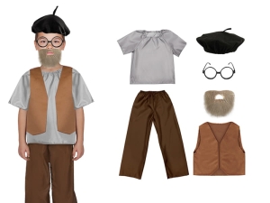 ZESTAW DZIADEK SZARO-BRĄZOWY 134-140 6el