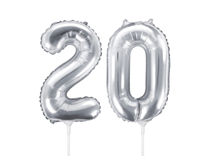 BALONY 20 SREBRNE 14'' 35cm 2szt
