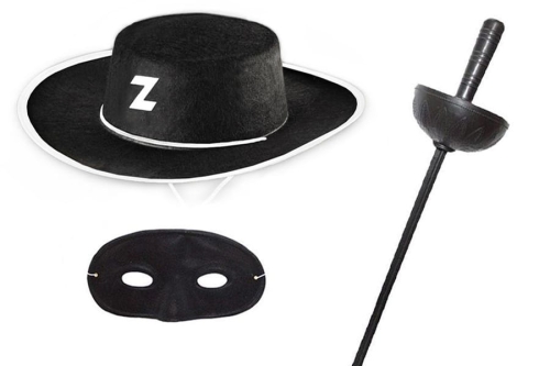 ZESTAW ZORRO CZARNY 3el