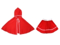 ZESTAW CZERWONY KAPTUREK PELERYNA 70cm 2el