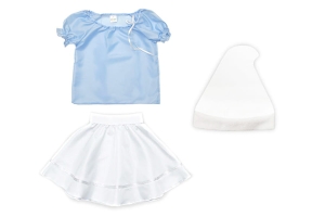 ZESTAW SMERFETKA BIAŁO-BŁĘKITNY 116-128 3el