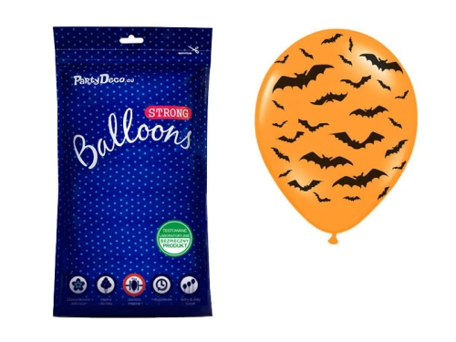 BALONY POMARAŃCZ NIETOPERZ 30cm 50szt