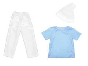 ZESTAW SMERF BIAŁO-BŁĘKITNY 116-128 3el