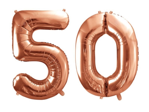 BALONY 50 RÓŻOWE ZŁOTO 34'' 2szt