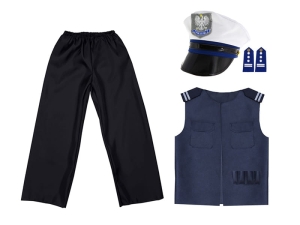 ZESTAW POLICJANT CZARNO-GRANATOWY 98-110 5el