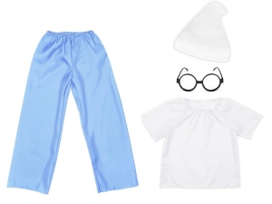 ZESTAW SMERF WAŻNIAK BIAŁO-BŁĘKITNY 134-140 4el