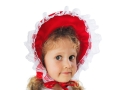 ZESTAW CZERWONY KAPTUREK PELERYNA 48cm 2el