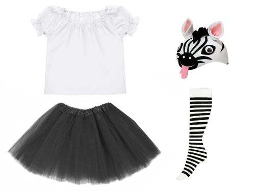 ZESTAW ZEBRA BIAŁO-CZARNY 98-110 4el