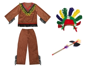 ZESTAW INDIANIN BRĄZOWY 134-140 4el