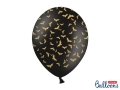 BALONY CZARNE NIETOPERZE ZŁOTE 30cm 50szt