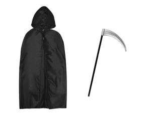 ZESTAW ŚMIERĆ CZARNY PELERYNA 84cm 2el