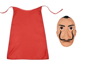 ZESTAW SALVADOR DALI DOM Z PAPIERU CZERWONY PELERYNA 75cm 2el