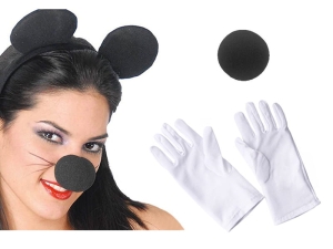 ZESTAW MYSZKA MICKEY CZARNO-BIAŁY 3el