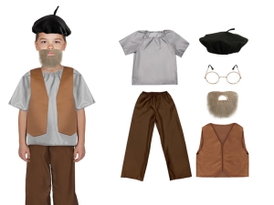 ZESTAW DZIADEK SZARO-BRĄZOWY 134-140 6el