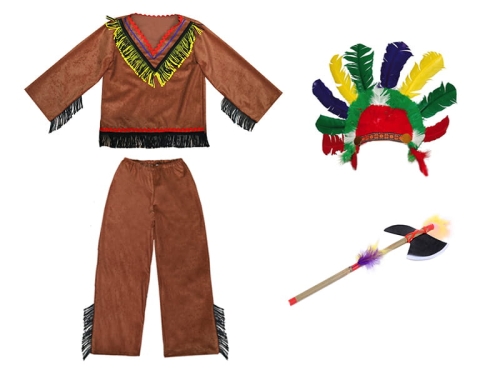 ZESTAW INDIANIN BRĄZOWY 116-128 4el