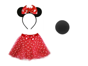 ZESTAW MYSZKA MINNIE CZERWONY 3el