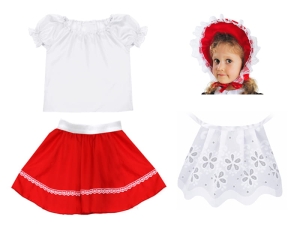 ZESTAW CZERWONY KAPTUREK 98-110 4el