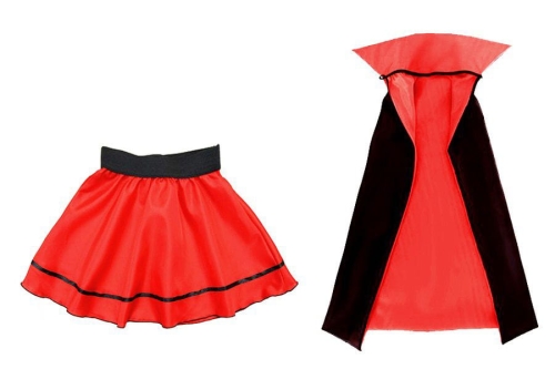 ZESTAW DRACULA CZERWONY PELERYNA 84cm 2el