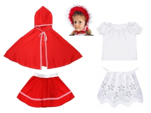 ZESTAW CZERWONY KAPTUREK 134-140 5el