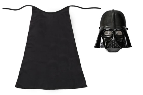 ZESTAW DARTH VADER STAR WARS CZARNY PELERYNA 55cm 2el