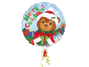 BALON ANAGRAM MIŚ Z PREZENTAMI MERRY CHRISTMAS 17'' 43cm