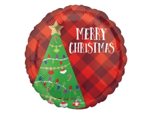 BALON ANAGRAM CHOINKA MERRY CHRISTMAS CZERWONY 18'' 45cm