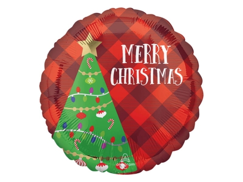 BALON CHOINKA MERRY CHRISTMAS CZERWONY 18'' 45cm