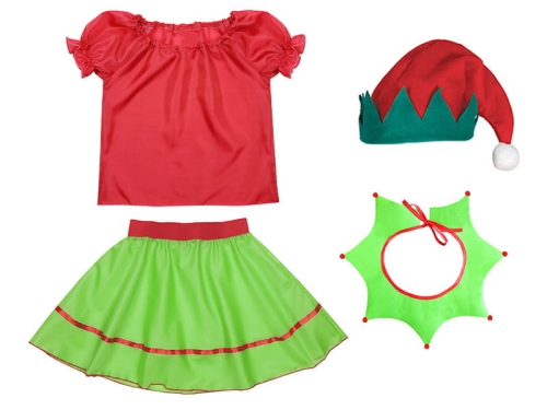 ZESTAW ELF CZERWONO-ZIELONY 98-110 4el