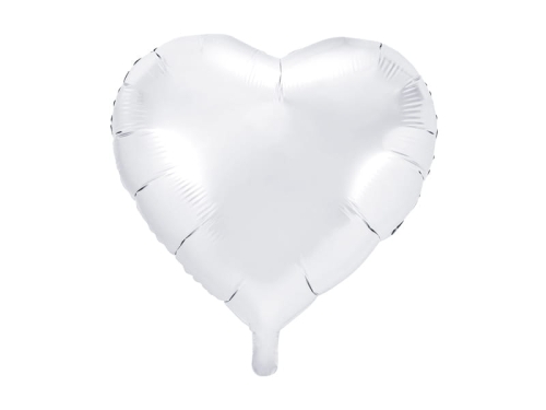 BALON SERCE BIAŁY 18'' 45cm